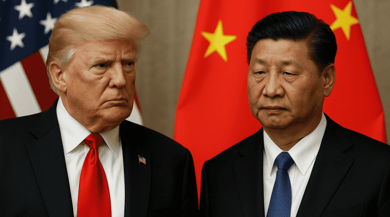 El presidente chino Xi Jinping y el expresidente estadounidense Donald Trump durante una cumbre bilateral en medio de tensiones comerciales.