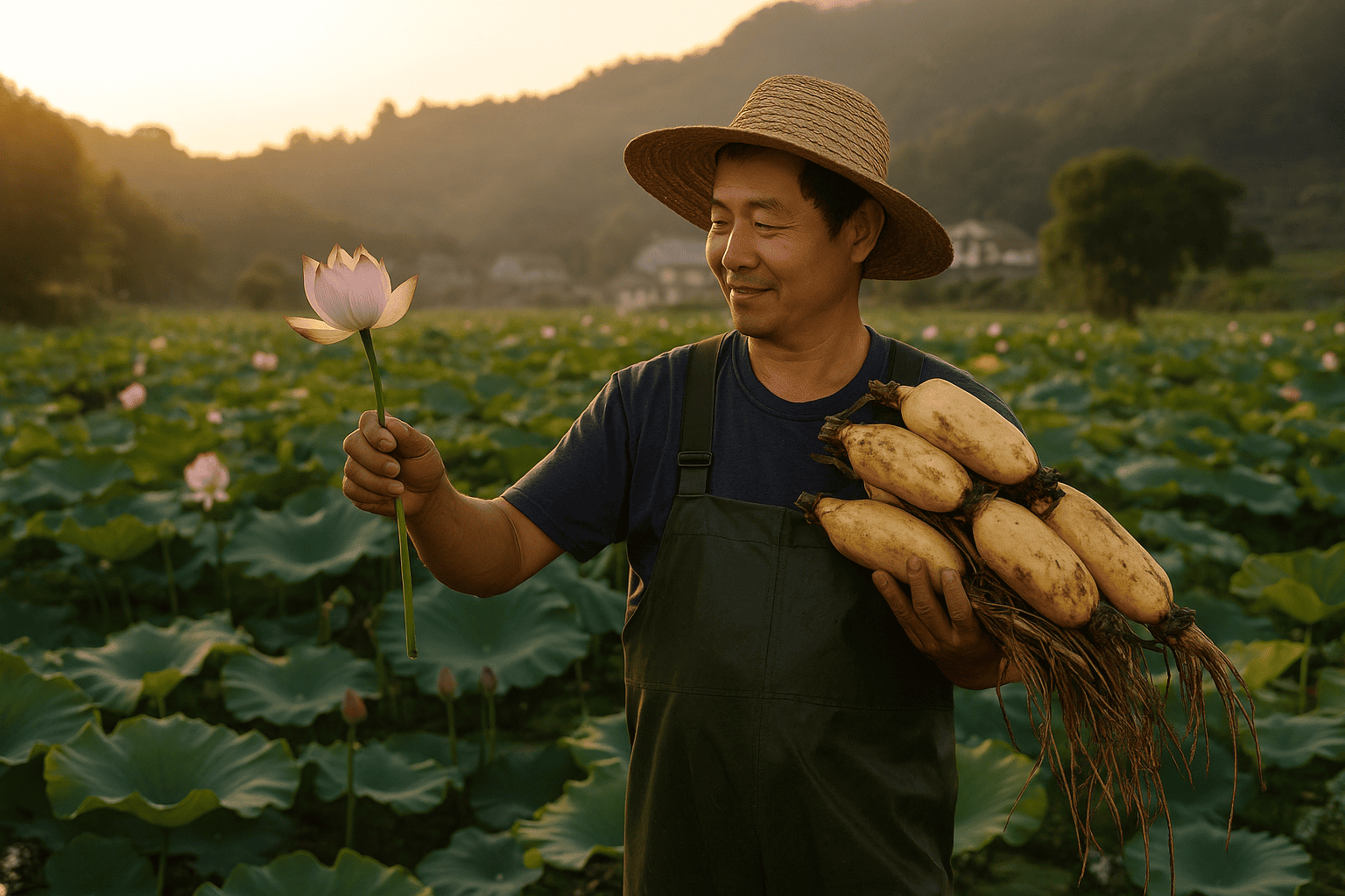 Agricultores echan raíces en la floreciente industria del loto en China