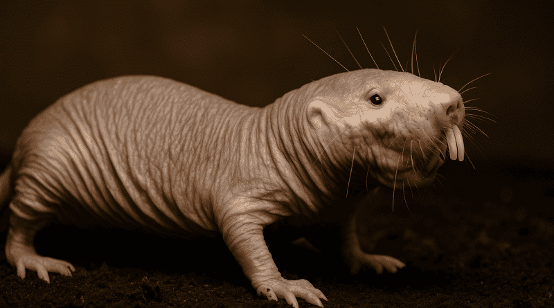 Un topo desnudo en un laboratorio chino, símbolo de la investigación genética sobre longevidad y envejecimiento saludable