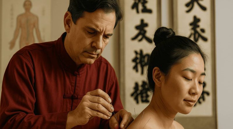 Brasileño medicina tradicional china - Ricardo Almeida acupuntura consulta paciente integración cultural