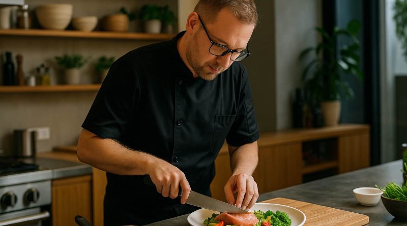 Chef Nanning China saludable - Michael Lang preparando platos fusion ingredientes locales Guangxi restaurante Harmony Table