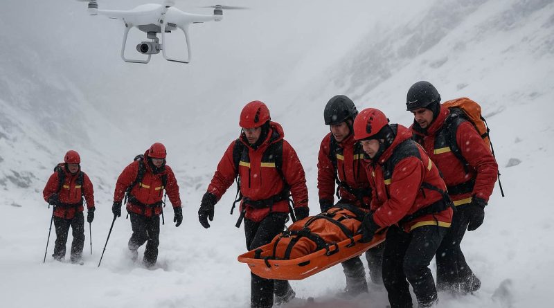 Rescate Everest Qinghai tormenta - equipos emergencia evacuando excursionistas nieve extrema