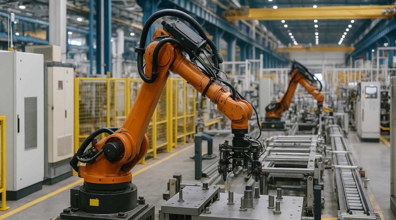 Fábrica moderna que representa el aumento de las ganancias