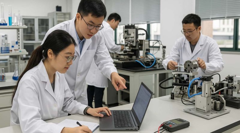 Laboratorio del HIT donde estudiantes trabajan en el piloto del PhD sin tesis China.