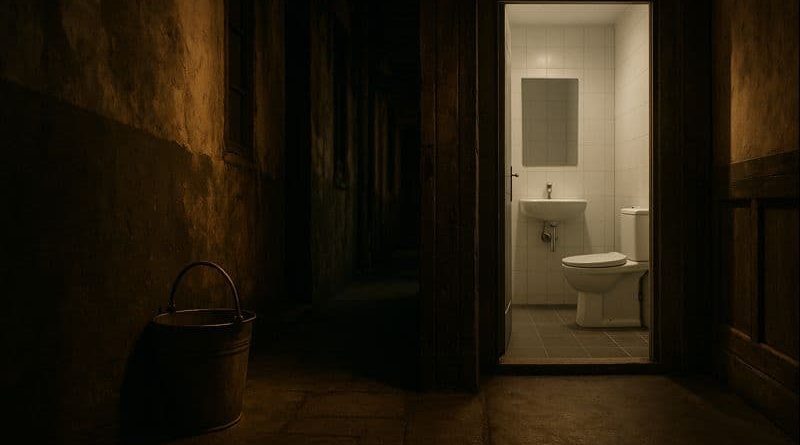 Barrio antiguo de Shanghái tras la reforma de viviendas sin baño propio.