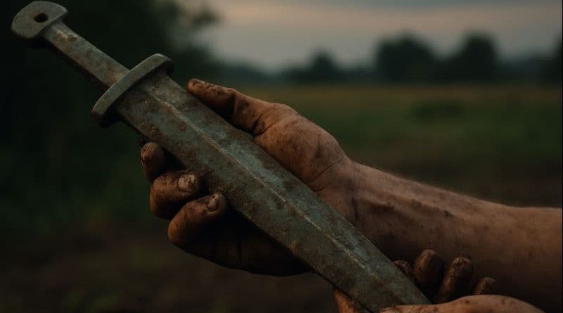 Espada de bronce hallada en Anhui entregada al Museo del Oeste de Anhui.