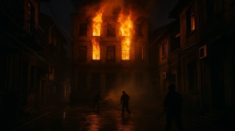 Incendio en un edificio residencial autoconstruido en Shantou, Guangdong.