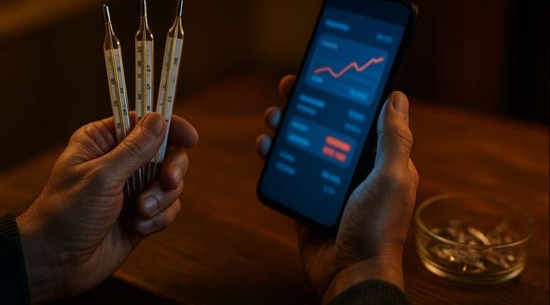 Termómetros de mercurio exhibidos en una farmacia en China.