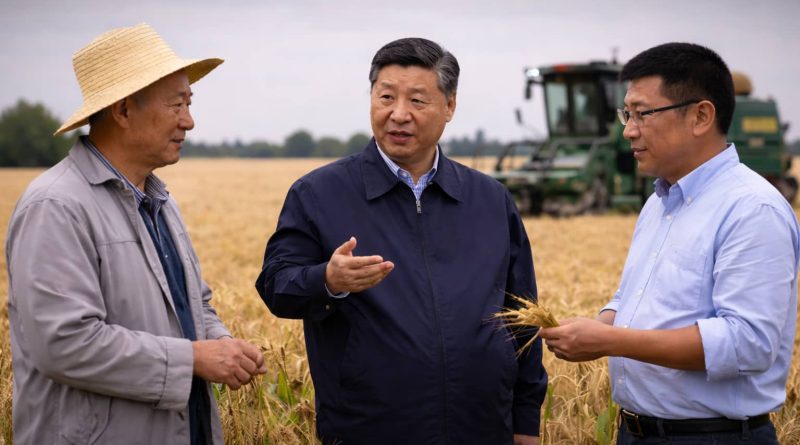 Agricultura moderna en China enfocada en seguridad alimentaria.