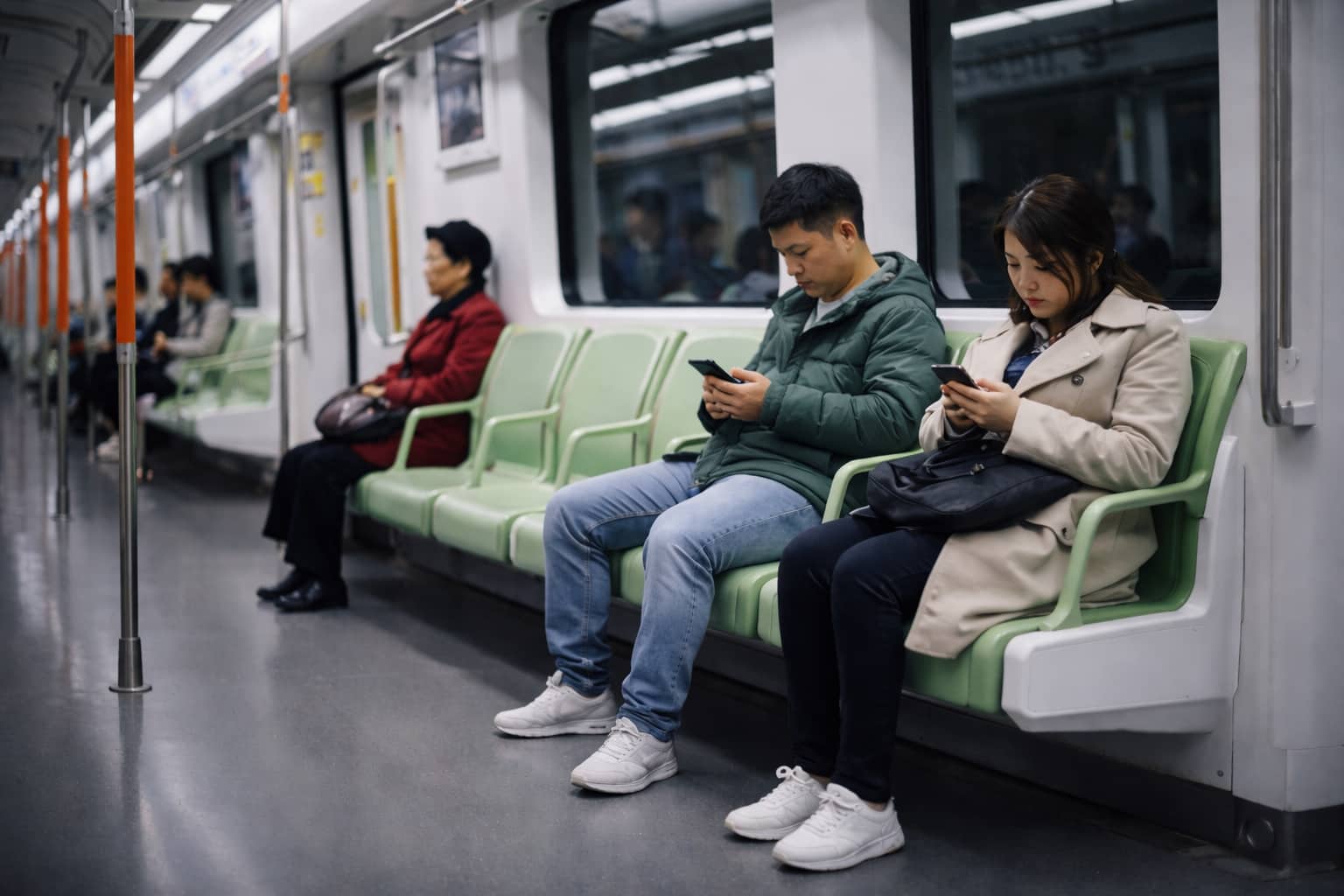 El metro de Chengdu prueba asientos individuales en algunos trenes