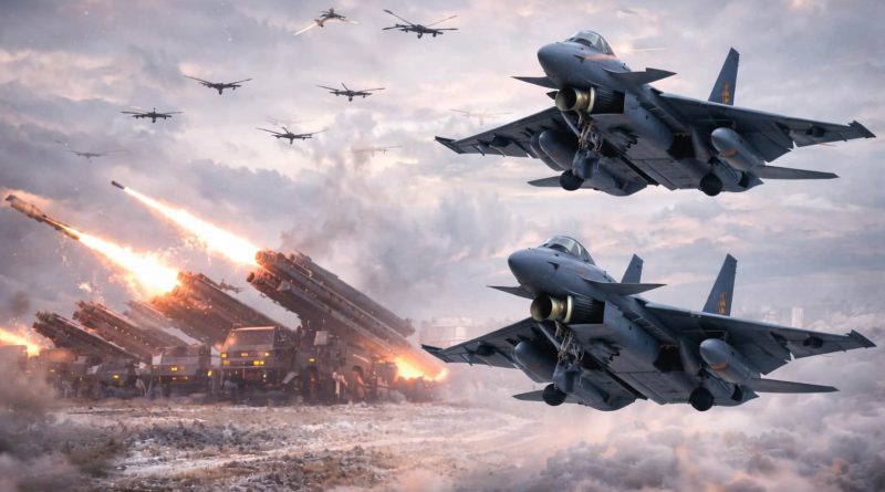 Entrenamiento militar chino 2026 con fuerzas terrestres y aéreas en ejercicios conjuntos.