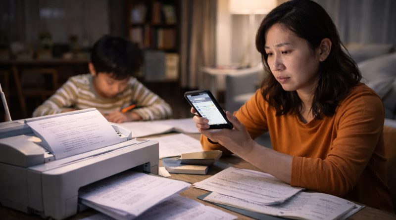 Padres imprimen tareas escolares enviadas por chats en China.