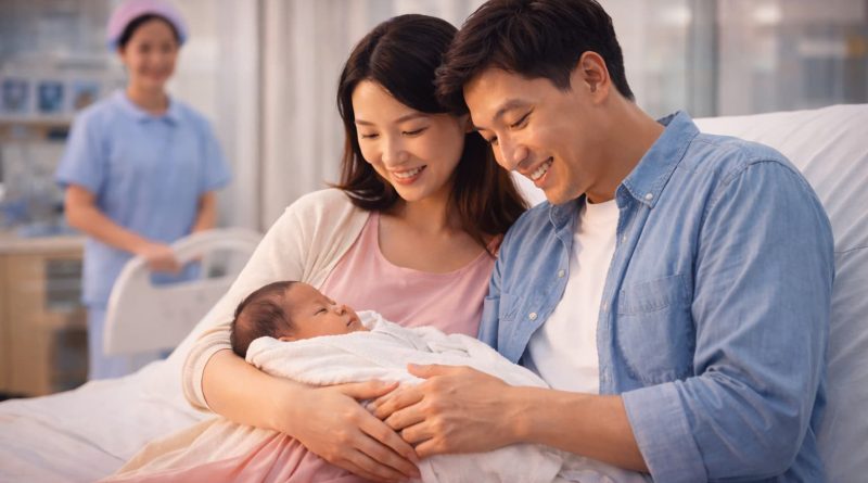 Hospital público en China aplicando políticas de parto sin pago personal desde 2026