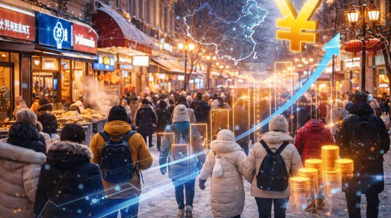 Turismo de invierno en China con actividades de hielo y nieve.