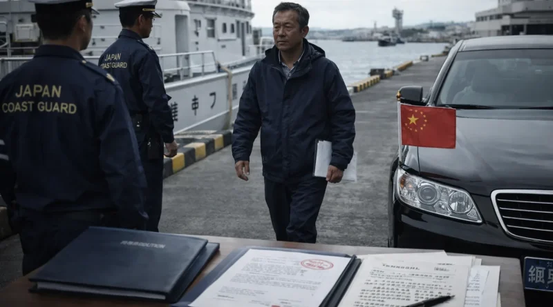 Embarcación pesquera en aguas vigiladas por autoridades japonesas.