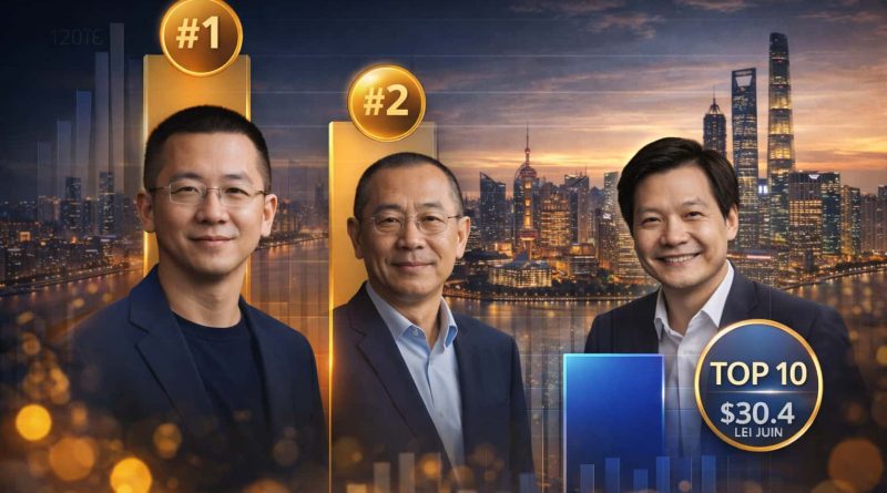 Gráfico editorial sobre el ranking de multimillonarios chinos actualizado en 2026.