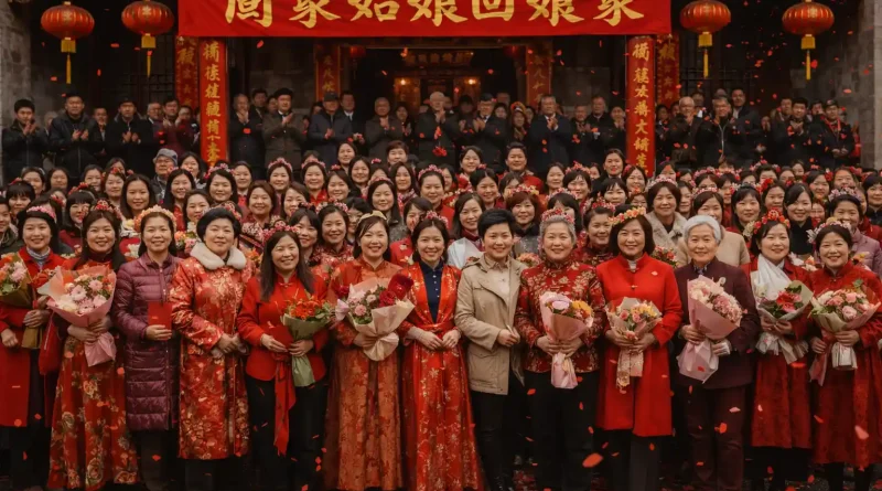 90 mujeres regresan aldea en China durante el Año Nuevo