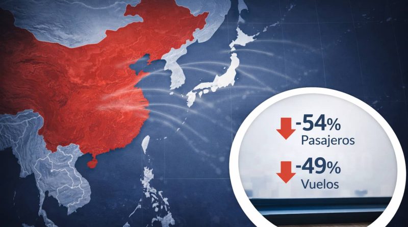 Pasajeros en aeropuerto chino durante el Año Nuevo con vuelos internacionales reducidos.