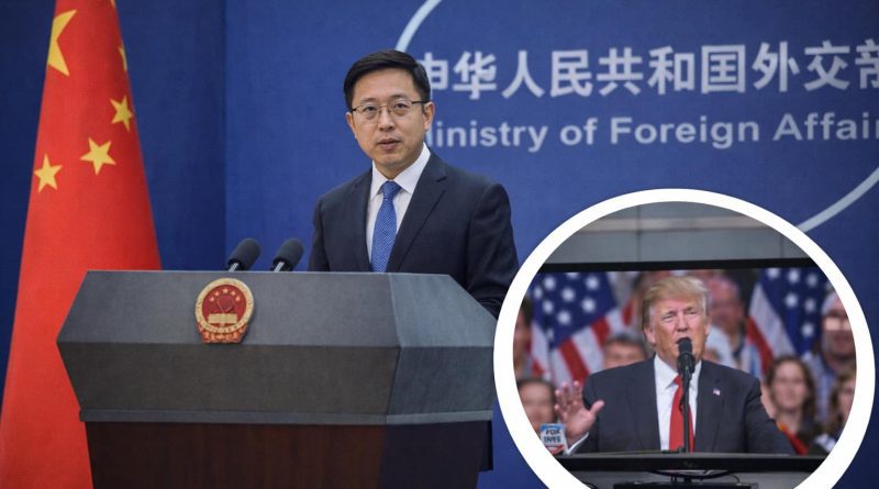 Portavoz del Ministerio de Relaciones Exteriores de China durante rueda de prensa en Beijing.