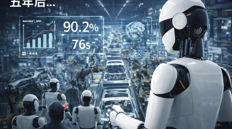 Robot Xiaomi fábrica autos instala tuercas en línea de producción automotriz