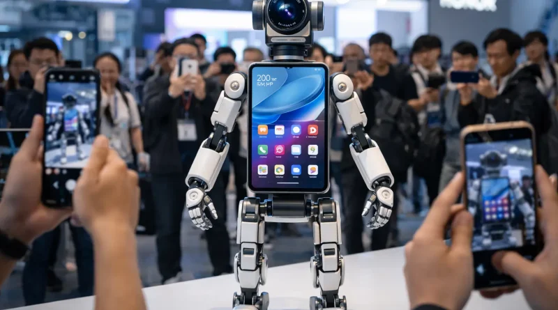 Teléfono robot Honor presentado en MWC 2026 con gimbal 4DoF y cámara de 200 MP